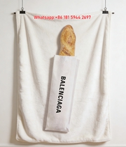 Balenciaga Baguette Print Flannel Sofa Throw Blanket BA183